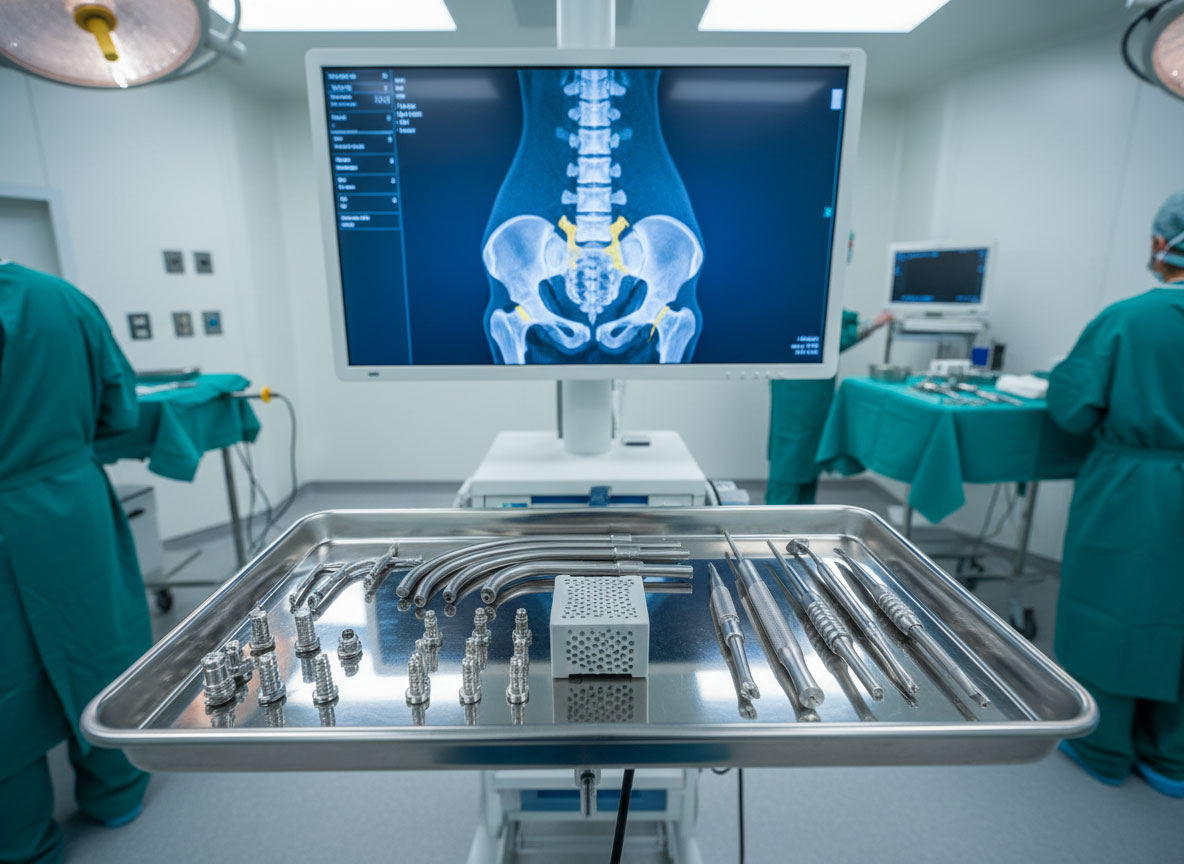 A doctor at a computer, preparing treatment plans for patients with spine injuries from car accidents.